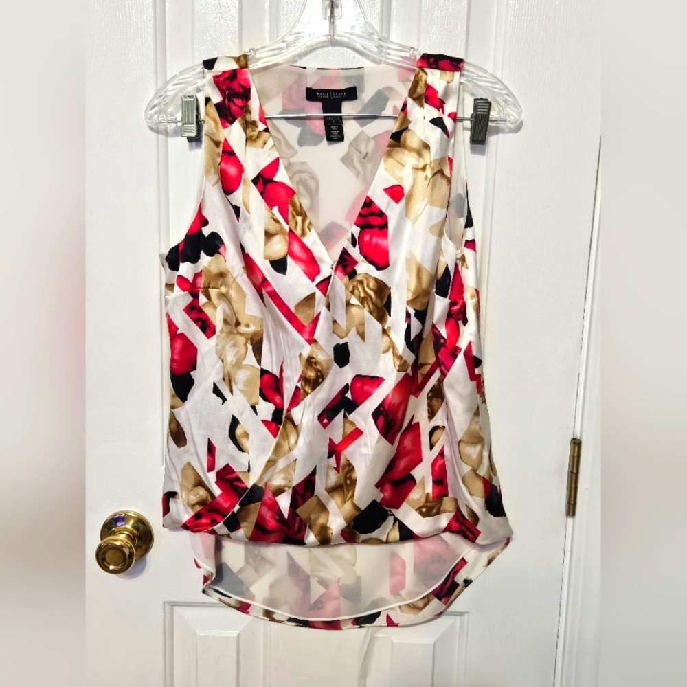 White House Black Market Multicolor Floral Sleeveless Blouse Small